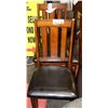 Image 1 : PAIR OF WOOD AND LEATHERETTE SIDECHAIRS ON CHOICE