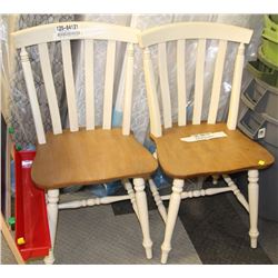 PAIR OF WOOD WHITEWASHED SIDECHAIRS
