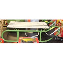 VINTAGE WOODEN AND METAL SLED