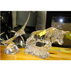 LEAD CRYSTAL BULL AND EAGLE X2