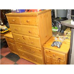 PINE DRESSER AND 2 NITE STANDS