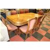 Image 1 : SOLID WOOD DINING ROOM TABLE WITH 8 CARVED AND