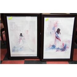 SET OF 2 FRAMED, SIGNED, LTD EDITION PRINTS BY