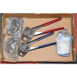 BOX W/2 DIFFERENT SIZE PEX CRIMPERS &