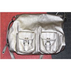 POLICE SEIZURE SILVER LEATHERETTE BAG