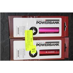 TWO NEW MOBILE 2800mAH POWERBANKS FOR CELL PHONES