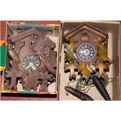TWO GERMAN WOOD CUCKOO CLOCKS