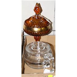 PYREX FLAME WARE TEAPOT 6 CUP STOVE TOP COFFEE