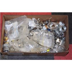 BOX OF NEW STAINLESS STEEL PLUMBING