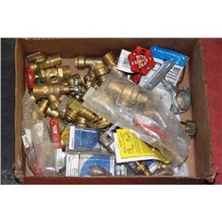 BOX W/NEW BRASS VALVES & FITTINGS