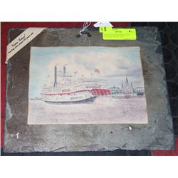 ARCHIE BOYD ROOFING SLATE PAINTING 1800'S 12"X10"