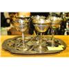 Image 1 : SILVERPLATED GOBLET AND TRAY SET