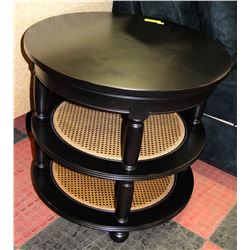 3-TIER DARK BROWN WOODEN COFFEE TABLE