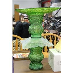 UNIQUE DEPRESSION GLASS BIRD BATH FEEDER