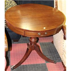 LARGE ROUND END TABLE WITH DRAWER