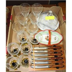 ESTATE BOX OF GLASSES CRYSTAL/MARBLE CHEESE
