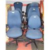 Image 1 : BLUE FABRIC HYDRAULIC SWIVEL OFFICE CHAIRS X8