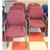 Image 1 : FIVE LIGHT RED METAL & FABRIC LOBBY CHAIRS