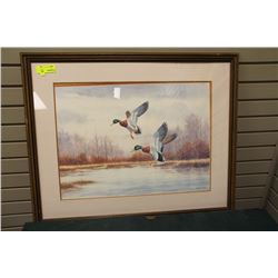 WM TYNER FRAMED DUCK PRINT