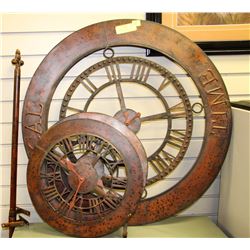 LARGE WALL HANGING CLOCKS 3 DIFFERENT TIME ZONES