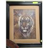 Image 1 : FRAMED TIGER PICTURE SIGNED BY ARTIST
