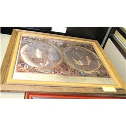 WORLD PRINT FRAMED NIVA TOTIVS TERRARV ORBIS