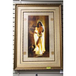 EGYPTIAN WOMAN & STATUE PICTURE