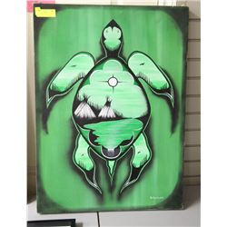INUIT GREEN TURTLE CANVAS PICTURE BY