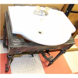 RUSTIC LOOKING VANITY WITH SINK