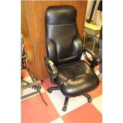 GLOBAL BLACK LEATHER OFFICE CHAIR