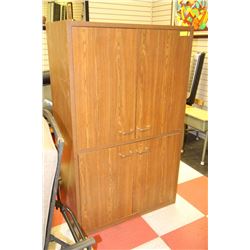 WOODEN 4 DOOR 2 COMPARTMENT CABINET