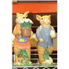 Image 1 : SET OF 2 CERAMIC BUNNY FIGURINES 13" TALL