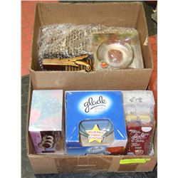 BOX WITH NEW GOLD LEAF SQUARE  CANDLEHOLDERS ,