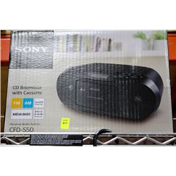BRAND NEW SONY BOOMBOX WITH CASSETTE AND CD