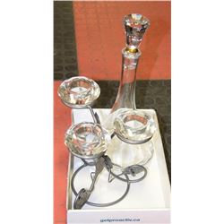 CRYSTAL LIQUOR DECANTER WITH CRYSTAL LIGHT HOLDER