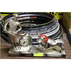 VINTAGE UNITED BULL FIGHTER MANTLE CLOCK