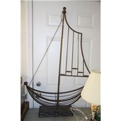 METAL SHIP CANDLE HOLDER 4'1" TALL