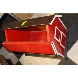 WOODEN BARN KIDS STORAGE TOY BOX