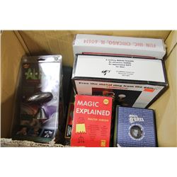 BOX OF VINTAGE GAMES INCLUDES MAGIC 8 BALL
