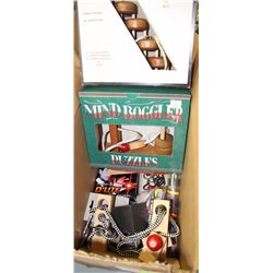 BOX OF VINTAGE MIND BOGGLER GAMES