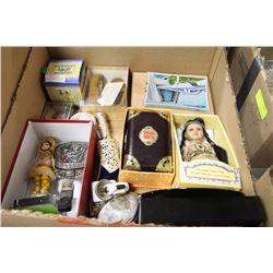 BOX WITH ASSORTED ESTATE COLLECTIBLES