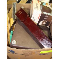 BOX OF ESTATE MISC. OFFICE SUPPLIES