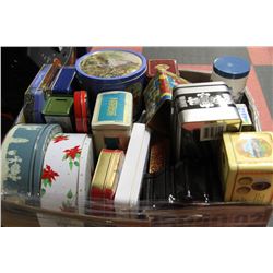 LOT OF ASSORTED TINS M&M, NESTLE, VINTAGE