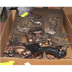 LOT OF COPPERCRAFT WITH MOOSE WALL HANGING
