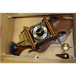 BOX WITH DECORATIVE PENDULUM WALL CLOCK