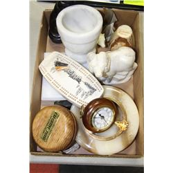 BOX WITH STONE CARVED ORNAMENTS INCLUDES EXECUTIVE