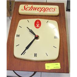 SCHWEPPS VINTAGE WALL CLOCK