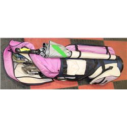 COMPLETE MISMATCH SET OF GOLF CLUBS IN BAG WITH