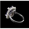 Image 3 : 5.16 ctw Tanzanite and Diamond Ring - 14KT White Gold
