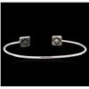 Image 2 : 0.14 ctw Diamond Bangle Bracelet - 14KT White Gold